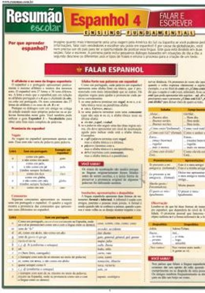 Picture of RESUMAO - ESPANHOL 4 - FALAR E ESCREVER